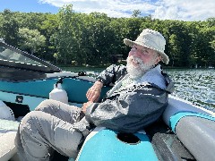 Family Friends; Dan Dorrough; in boat Keuka Lake